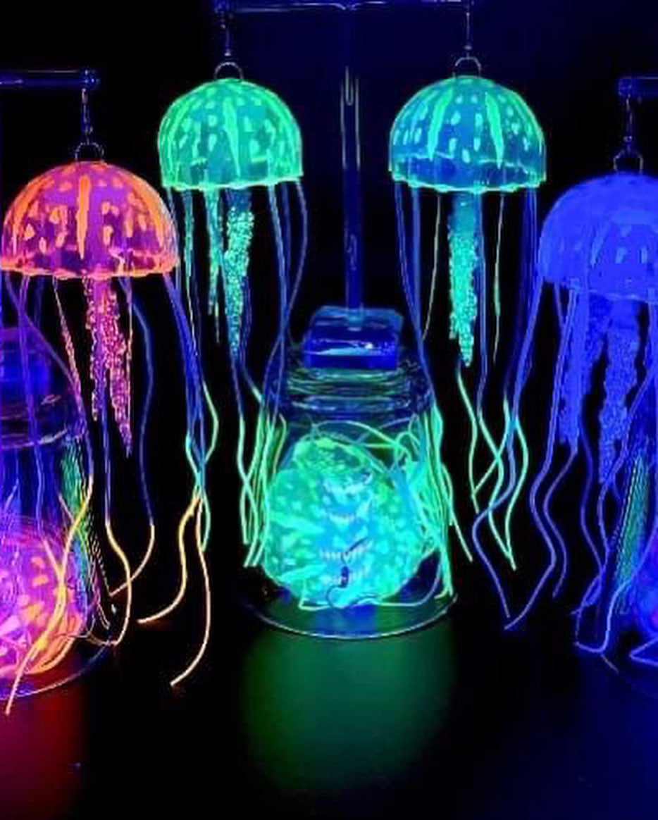 UV reactive Glow in the dark jellyfish earrings