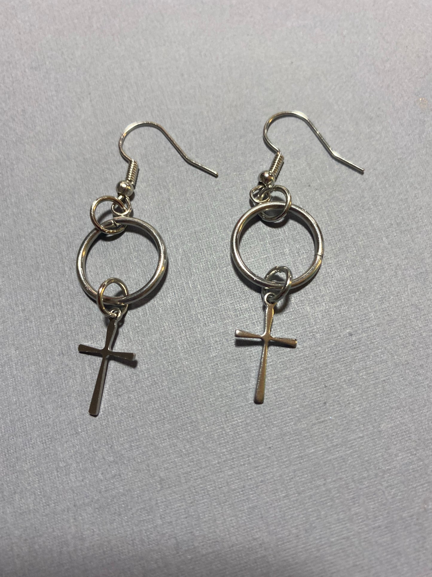 CROSS HOOP EARRINGS UNISEX JEWELRY