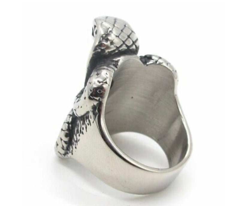 snake unisex stainless steel ring