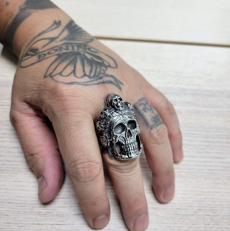 Skull stainless steel unisex ring