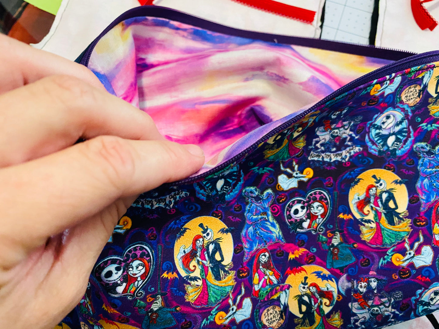CUSTOM NIGHTMARE B$ XMAS ZIP POUCH