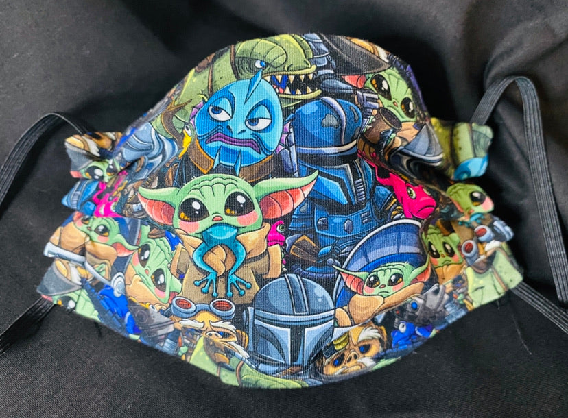 BABY YODA FACE MASK WITH POCKET FILTER