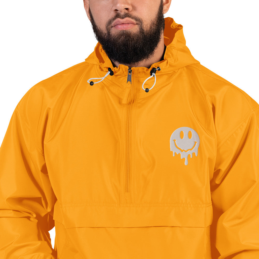 SMILEY MELTY FACE EMBROIDERED PACKABLE WINDBREAKER CHAMPION JACKET