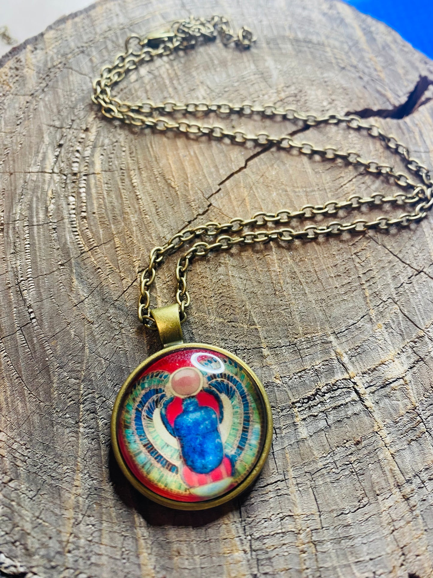 Egyptian scarab resin pendant