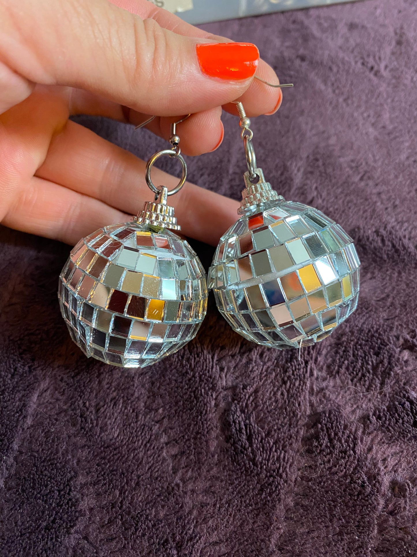 Disco ball earrings