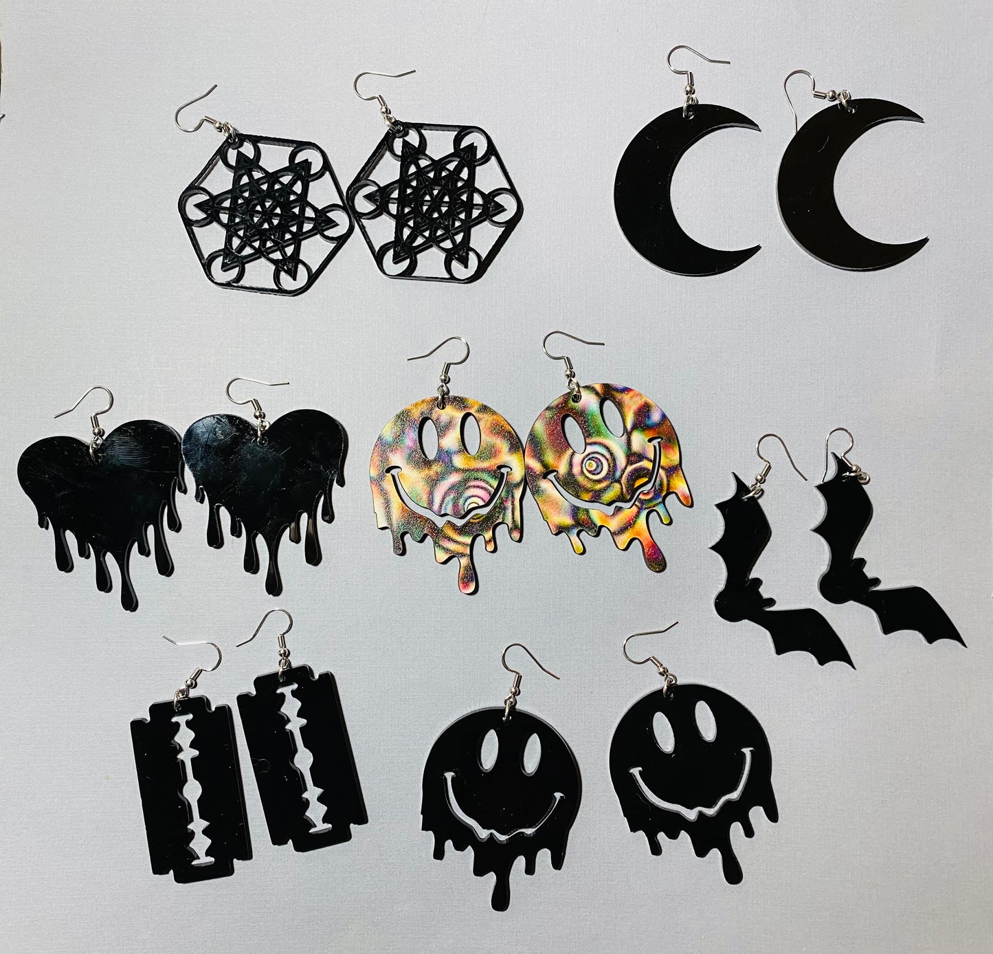 BLACK HALLOWEEN EDITION LASER CUT EARRINGS