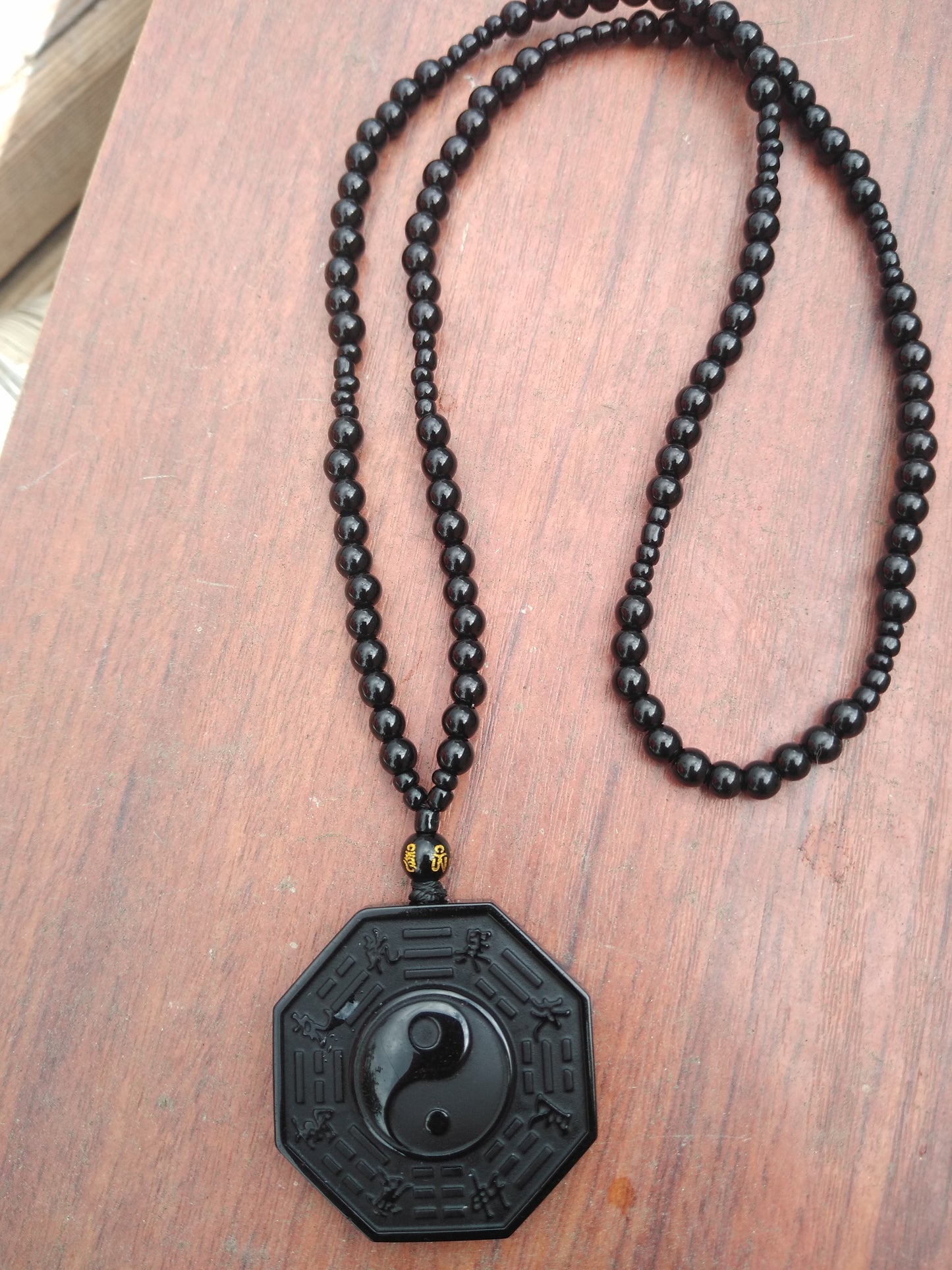 YIN YANG ONYX BEAD NECKLACE