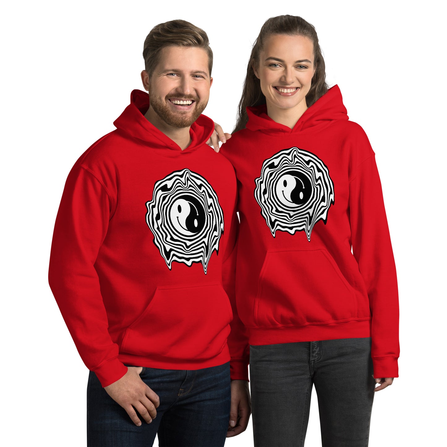 HAPPY SWIRL FACE YIN YANG HOODIE