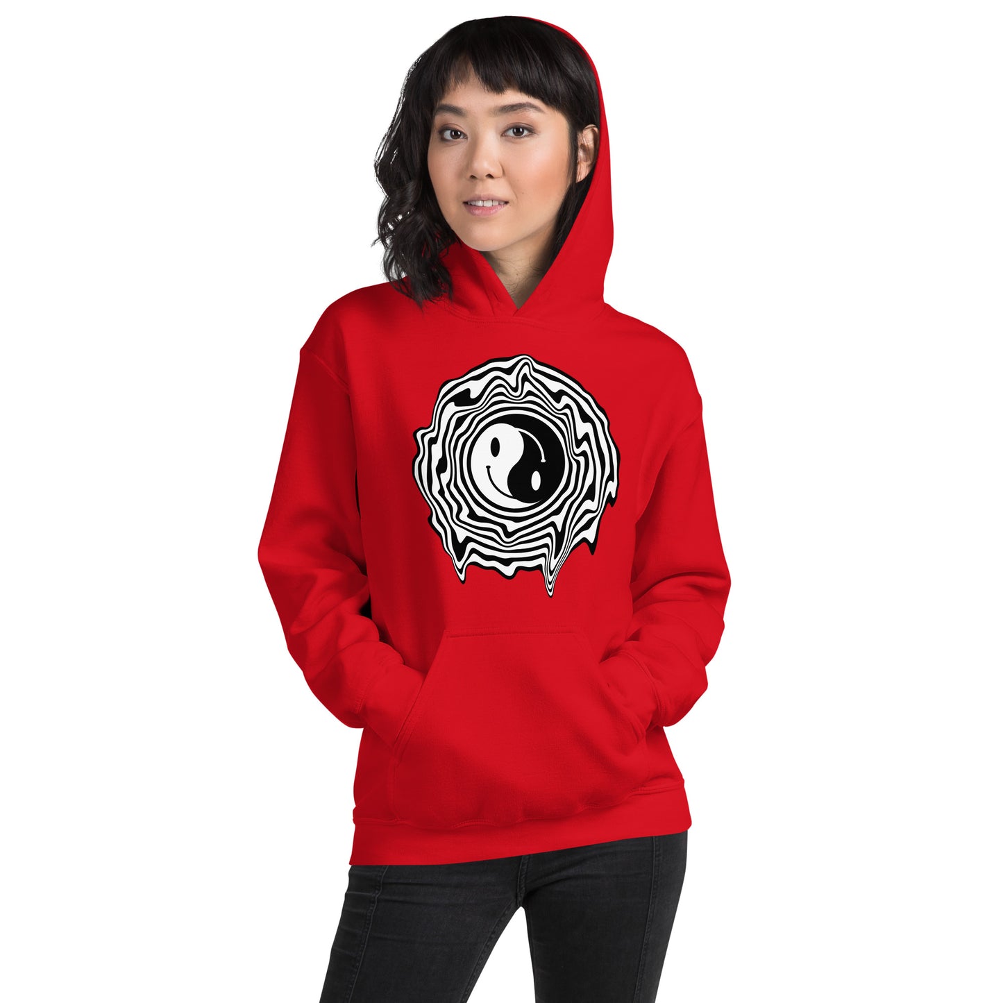 HAPPY SWIRL FACE YIN YANG HOODIE