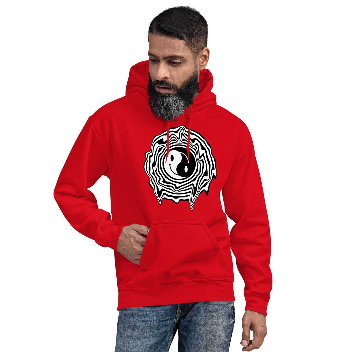 HAPPY SWIRL FACE YIN YANG HOODIE