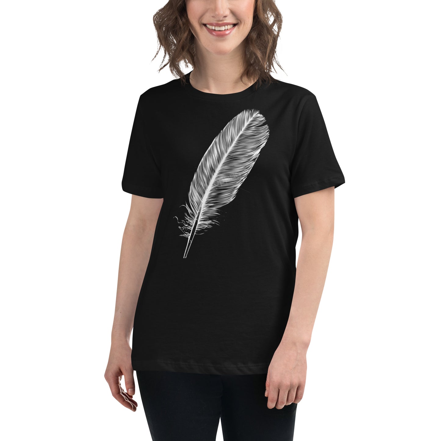 WHITE FEATHER T SHIRT