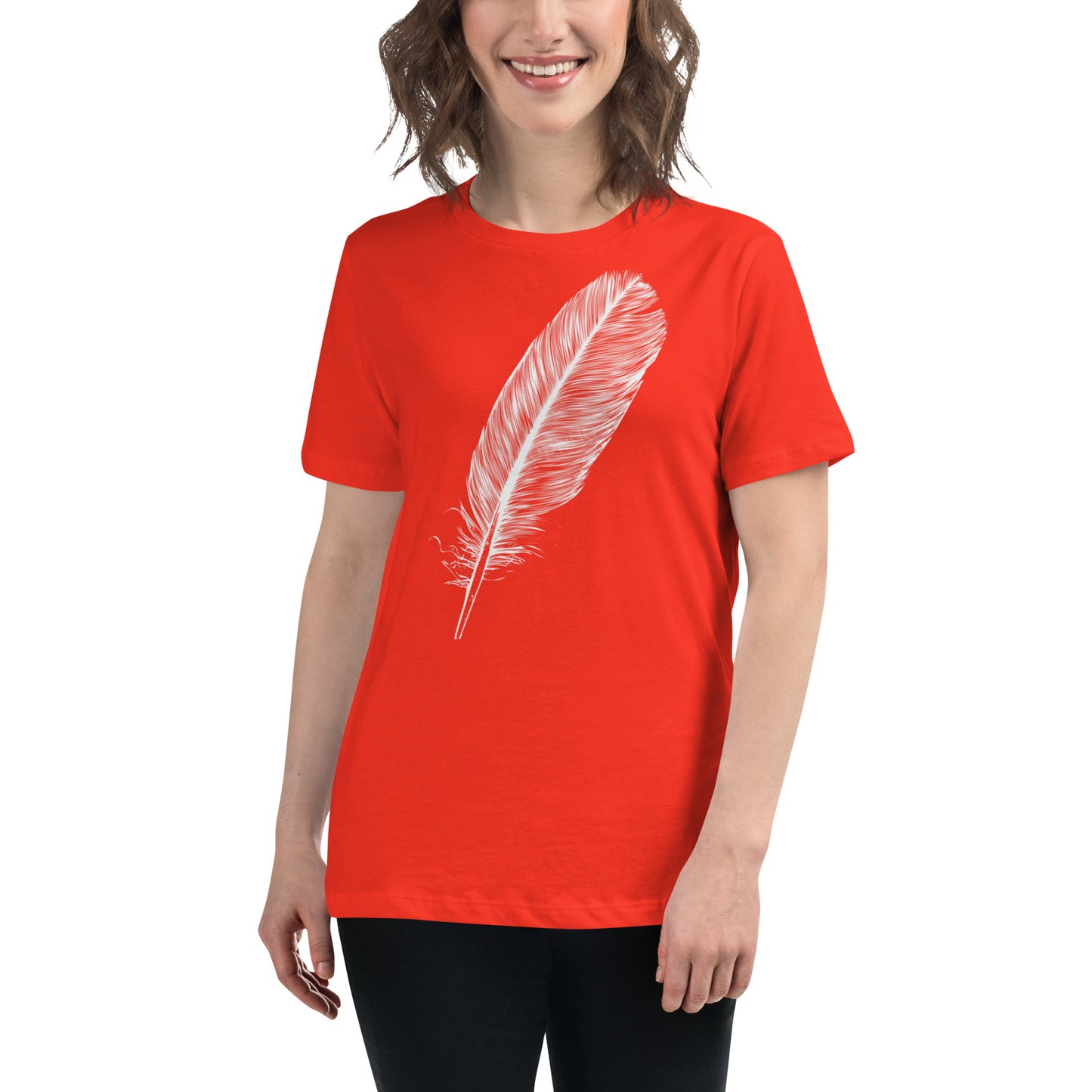 WHITE FEATHER T SHIRT
