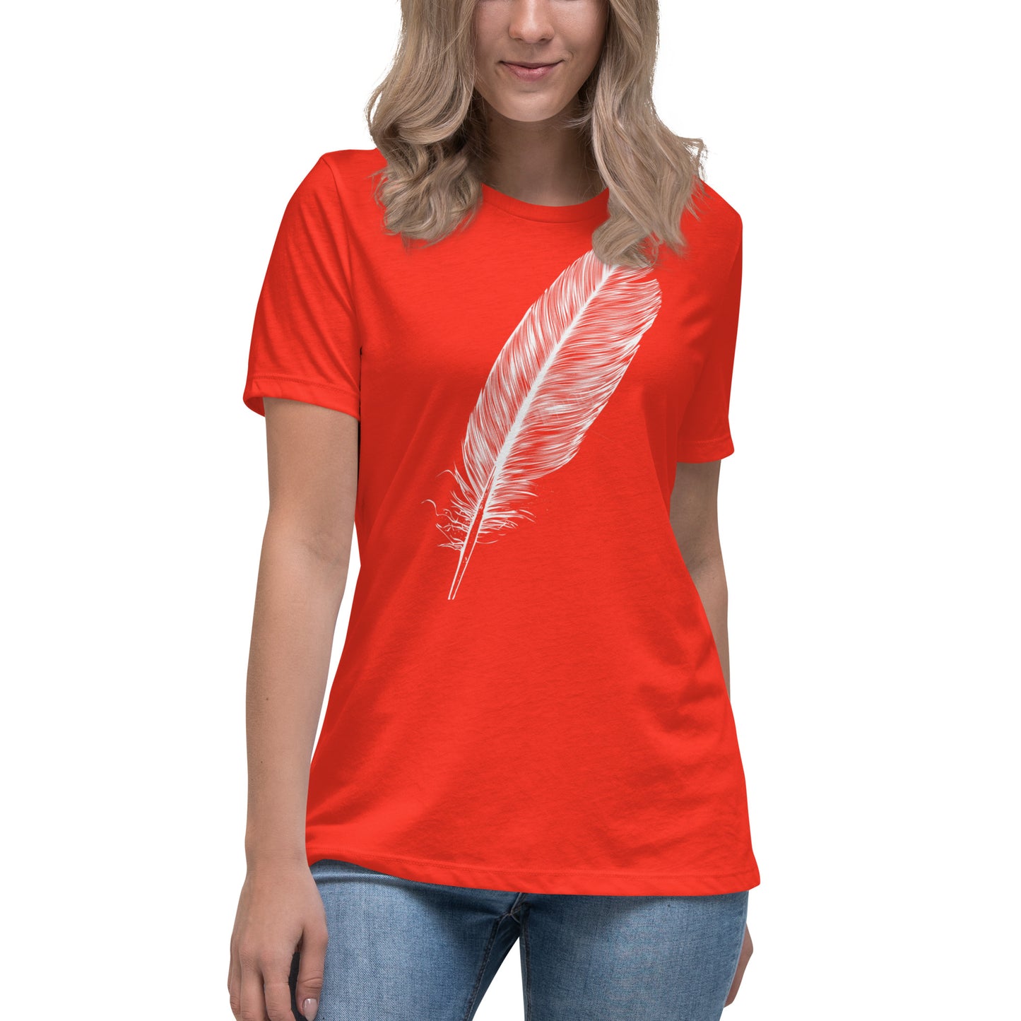 WHITE FEATHER T SHIRT