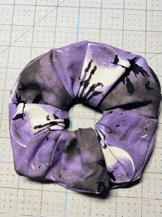 Grave yard glow in the dark stash scrunchie