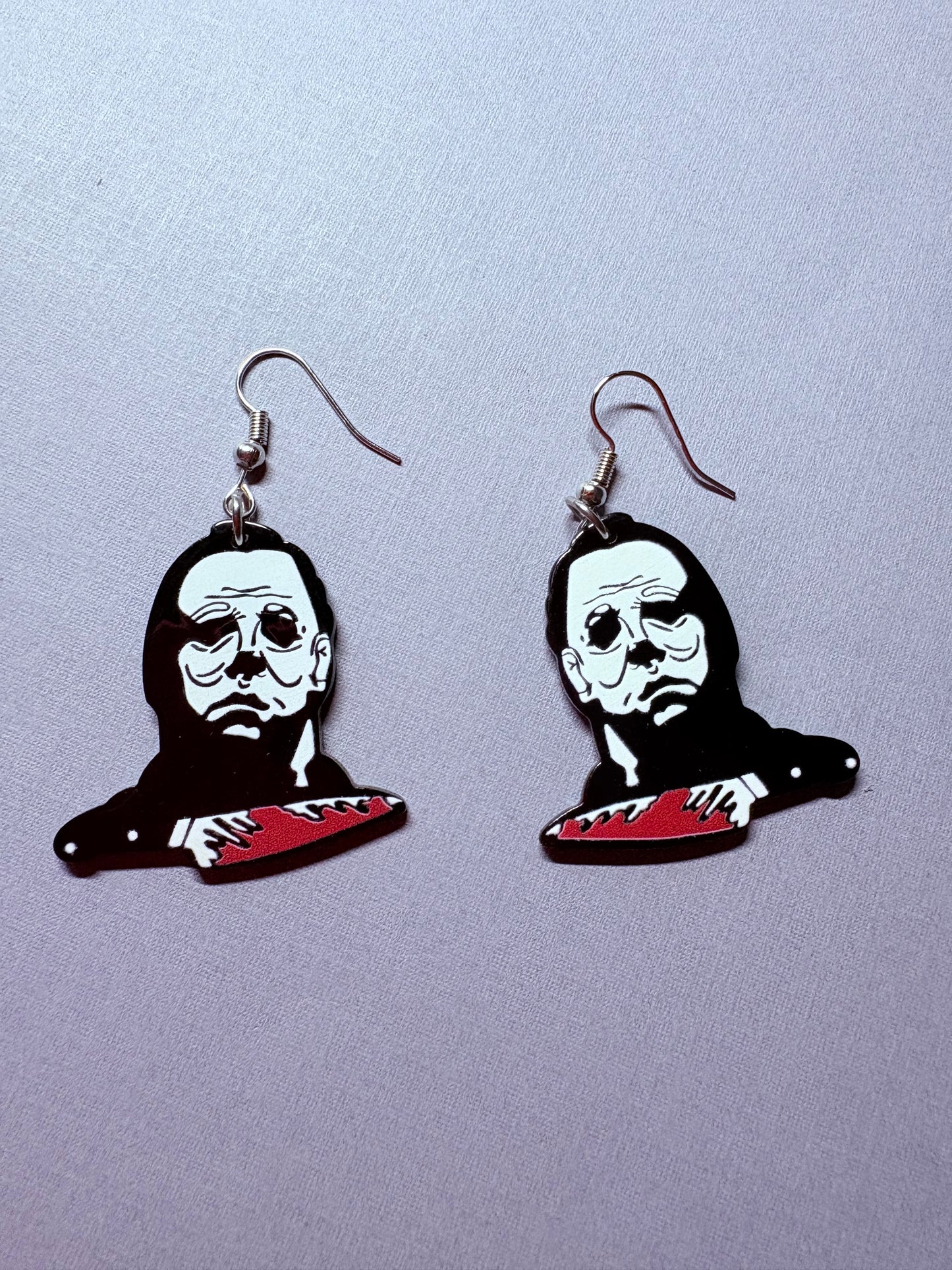 Bloody knife Mike Myers earrings