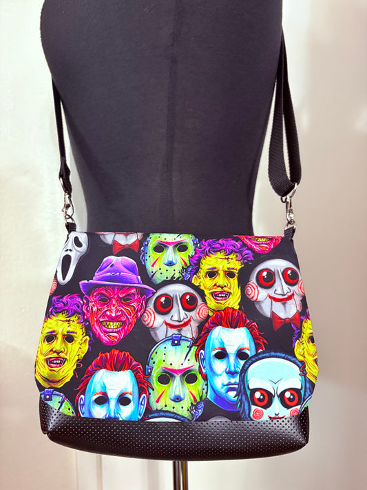 FACES OF HORROR FLAP CROSSBODY BAG