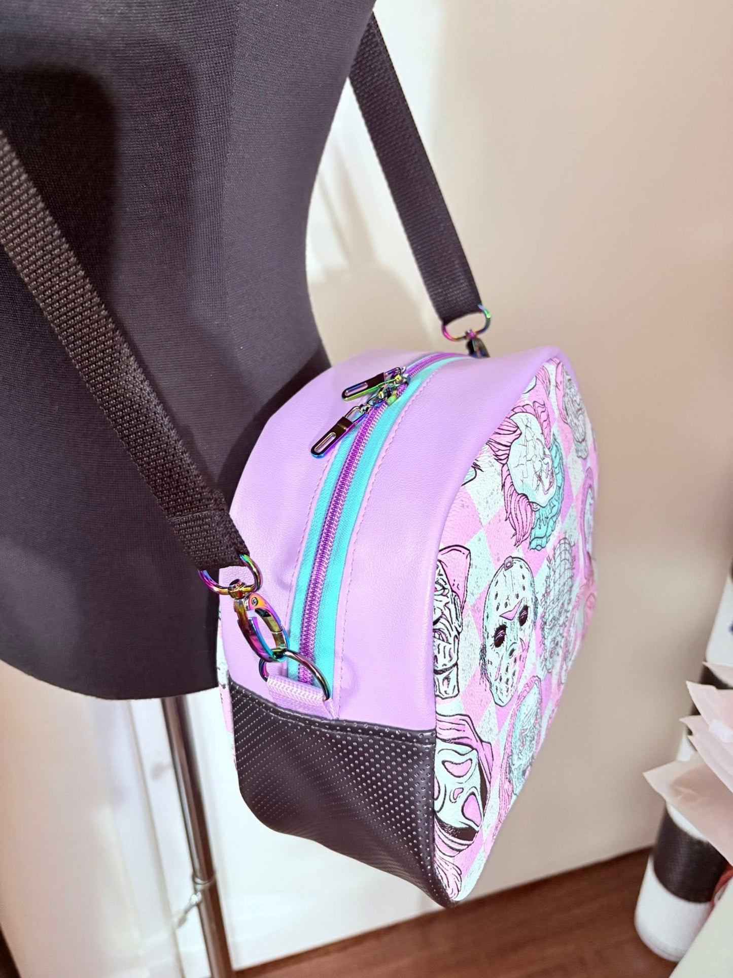 Pastel horror mini bowler bag