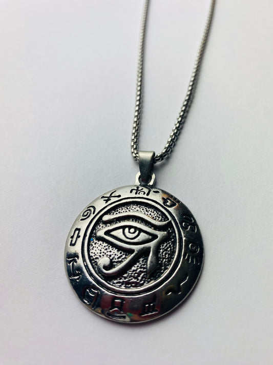 EGYPTIAN PHARAOH EYE OF HORUS RA PENDANT NECKLACE STAINLESS STEEL JEWELRY