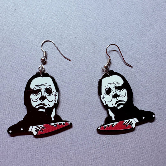 Bloody knife Mike Myers earrings