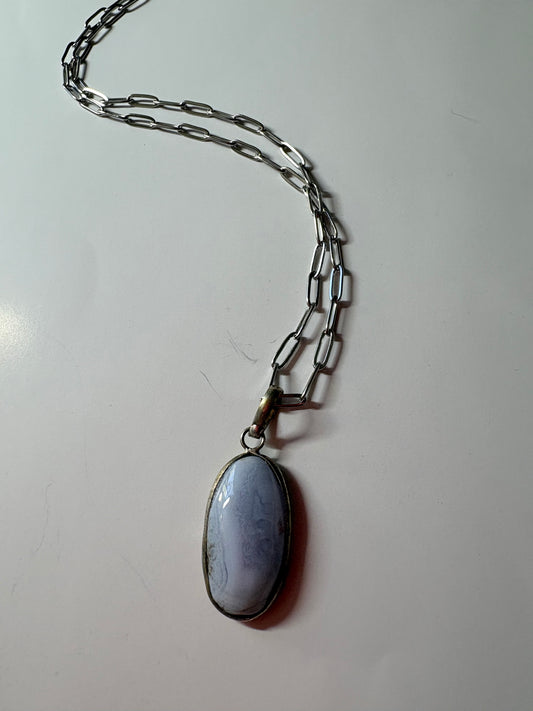 Blue Lace agate necklace