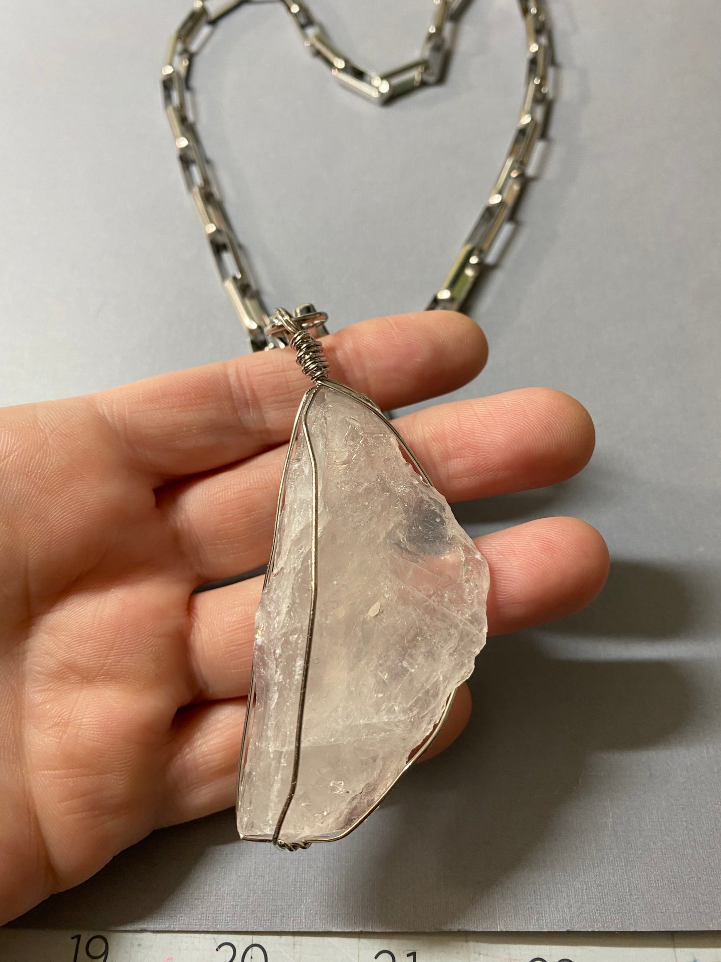 Jumbo quartz crystal necklace