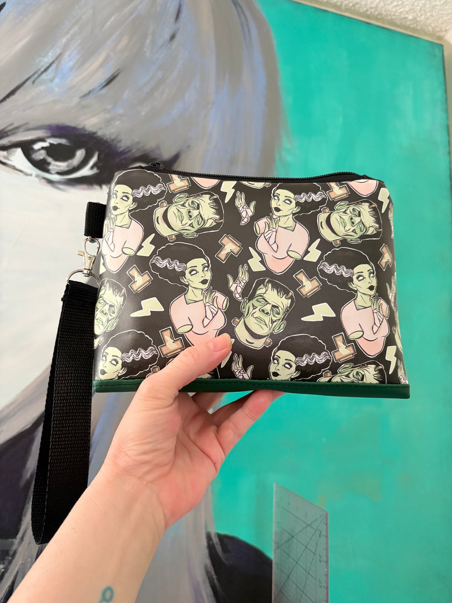 Frankenstein and BRIDE wristlet