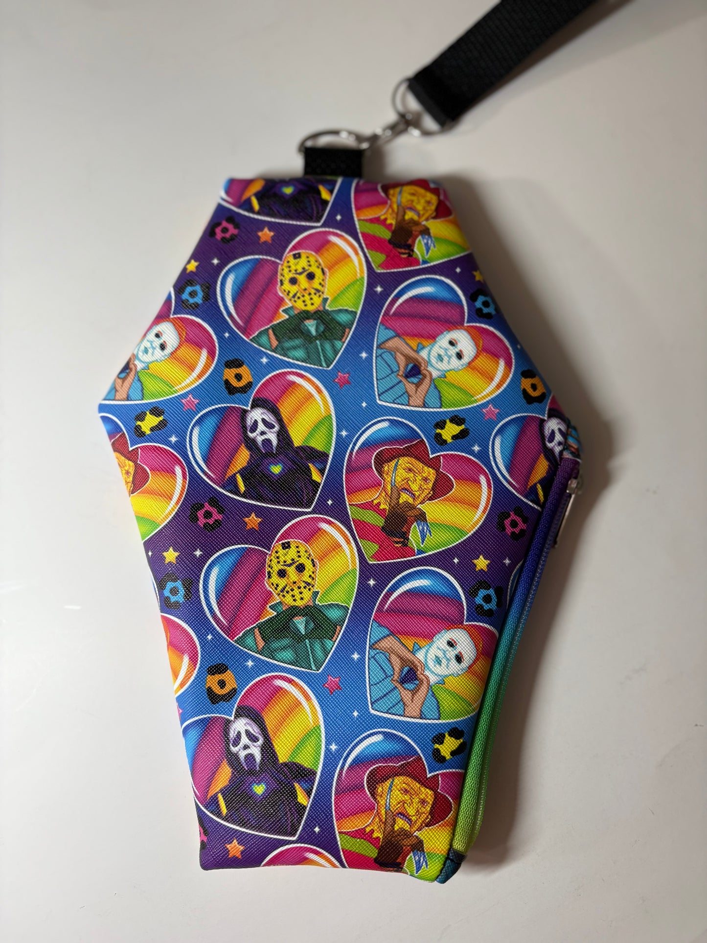 Coffin wristlet pouches