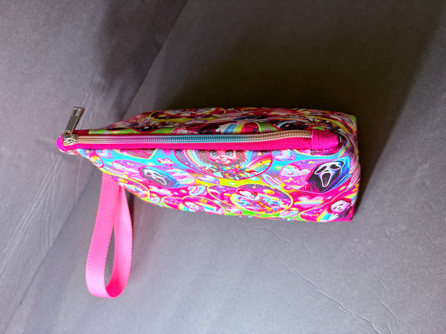 Horror friends wristlet make up pouch