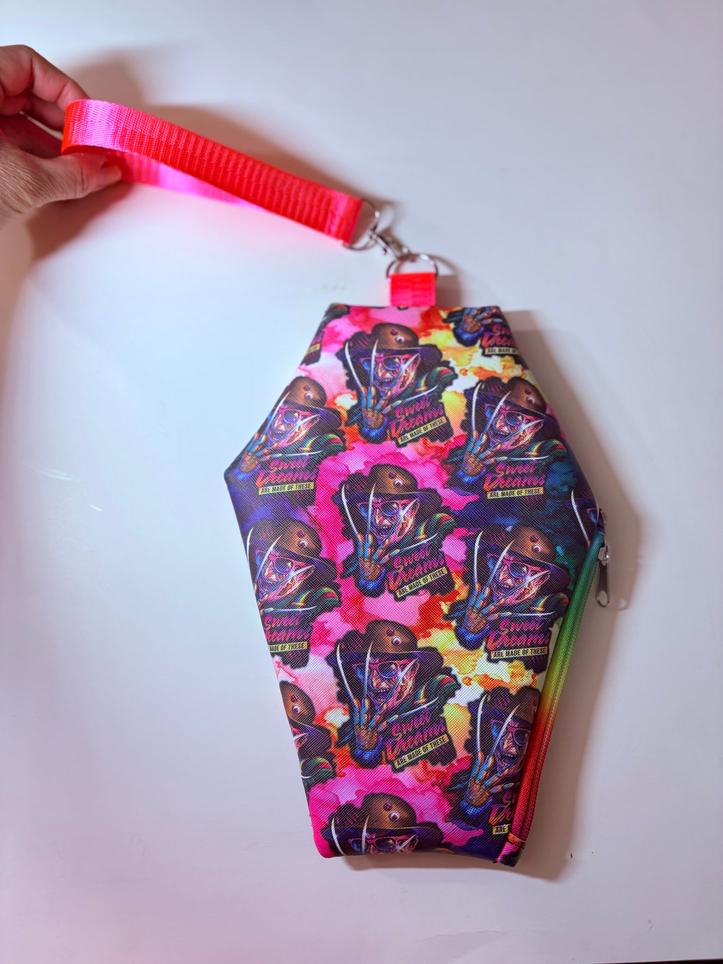 Coffin wristlet pouches