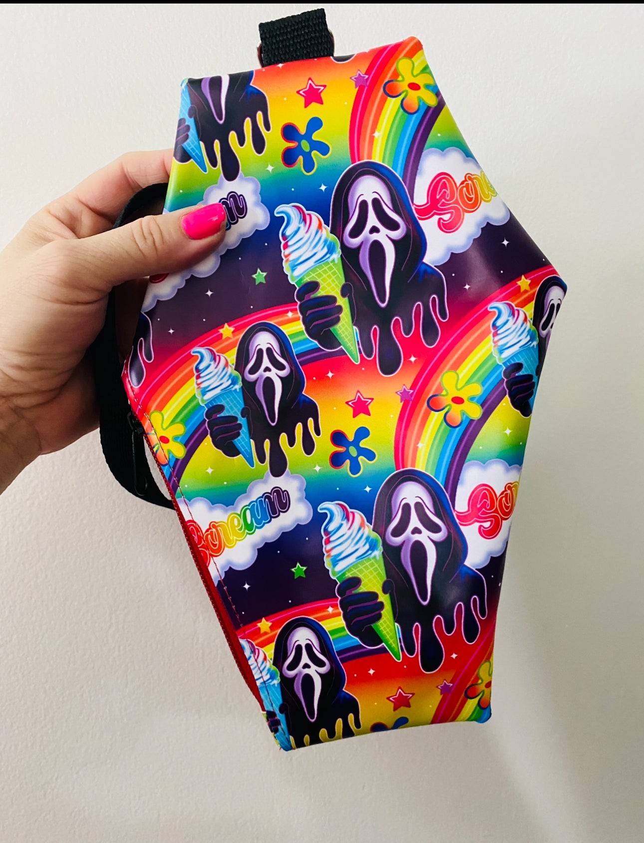 Coffin wristlet pouches