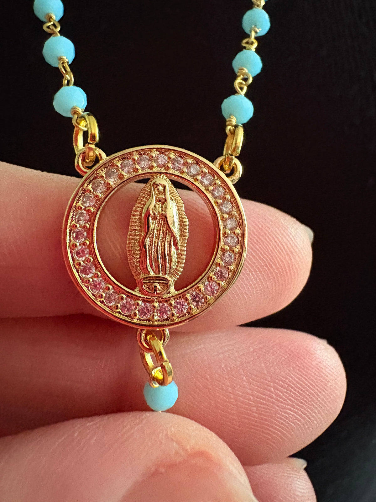 Chalcedony Virgen de Guadalupe Rosary
