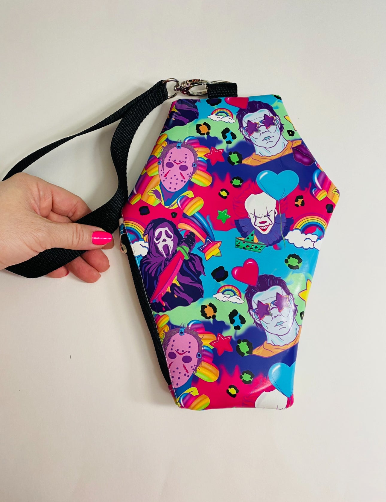 Coffin wristlet pouches