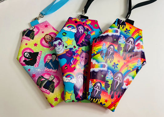 Coffin wristlet pouches