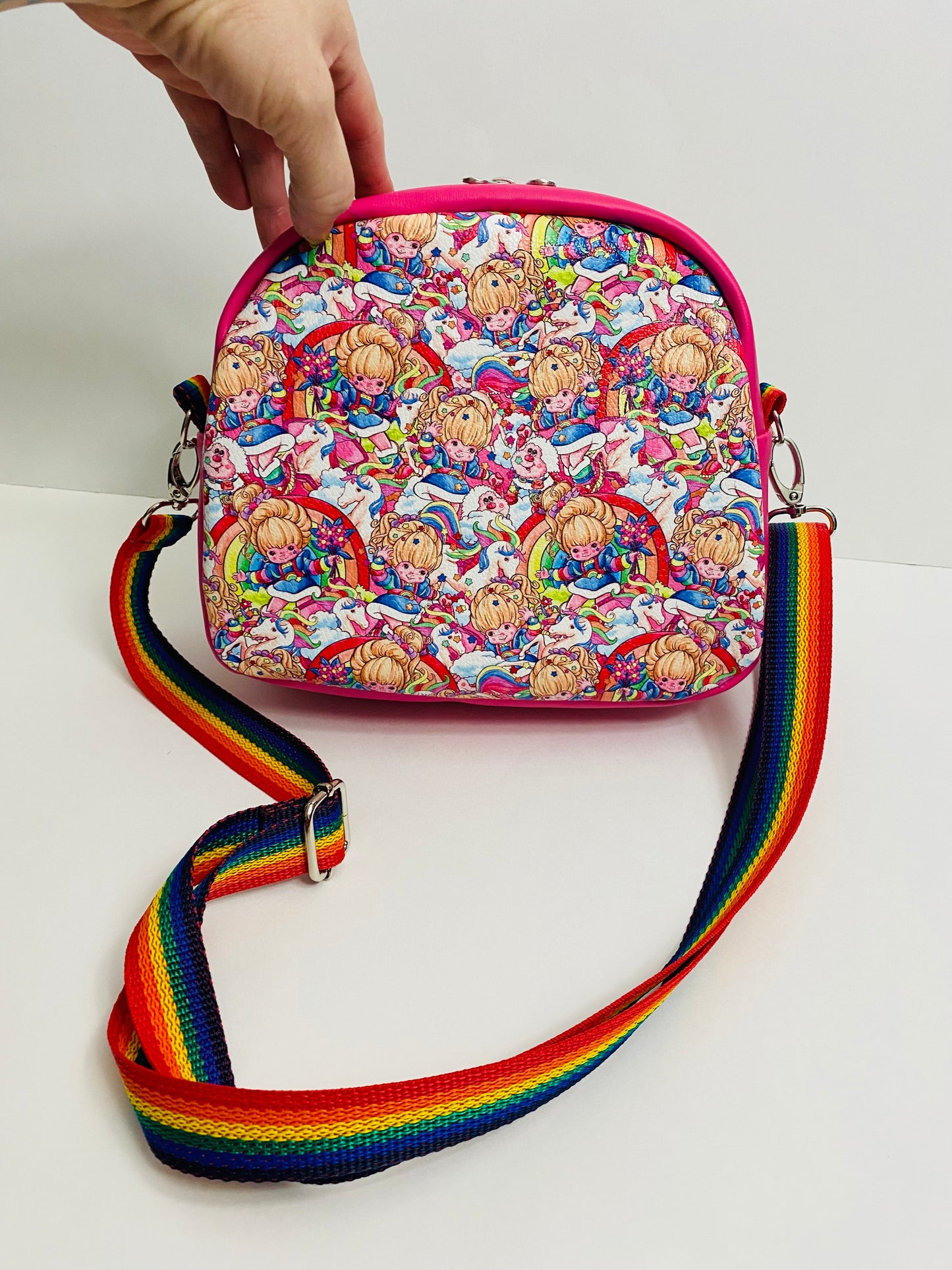 RAINBOW GIRL BOWLER CROSSBODY BAG