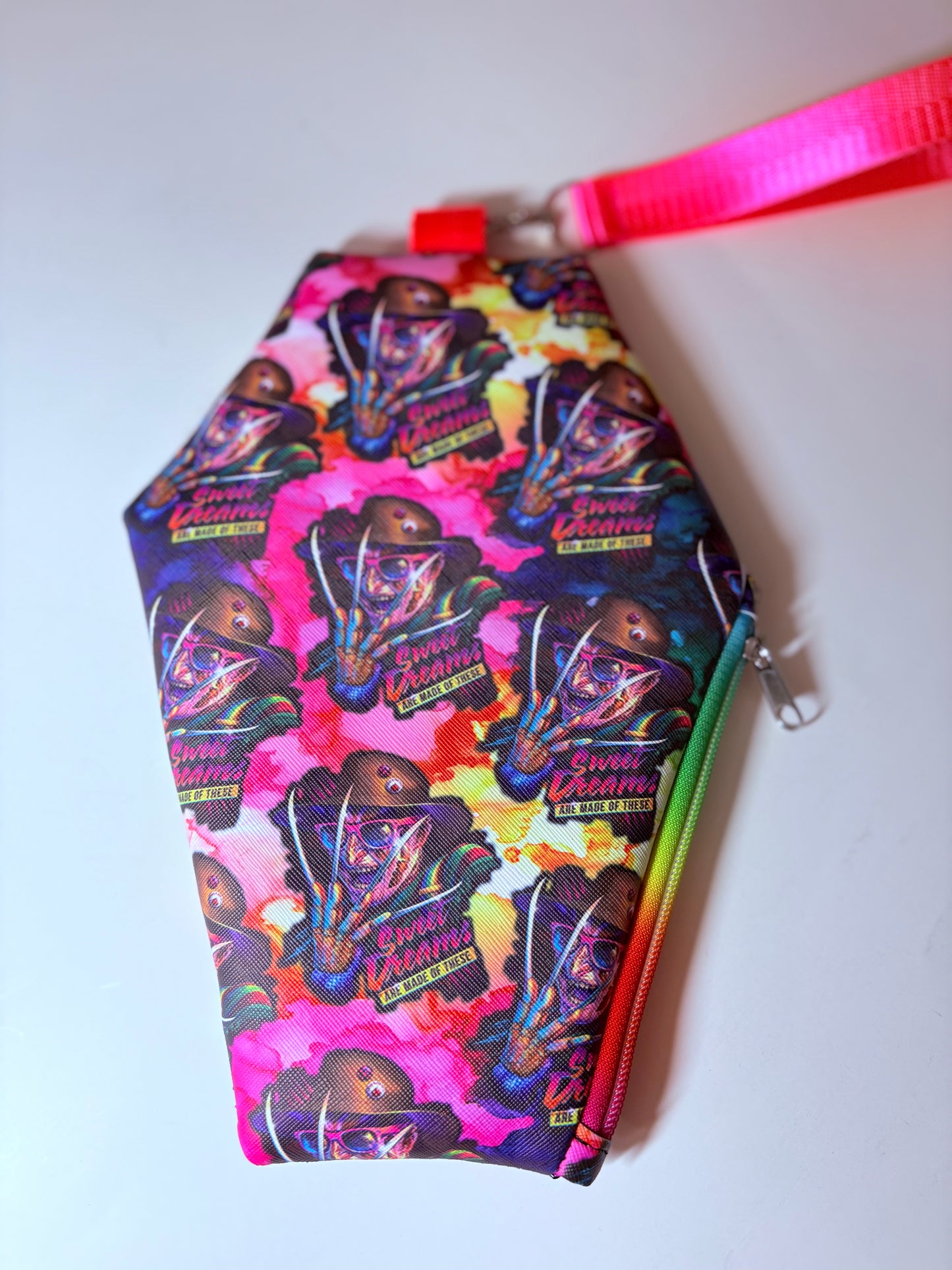 Coffin wristlet pouches