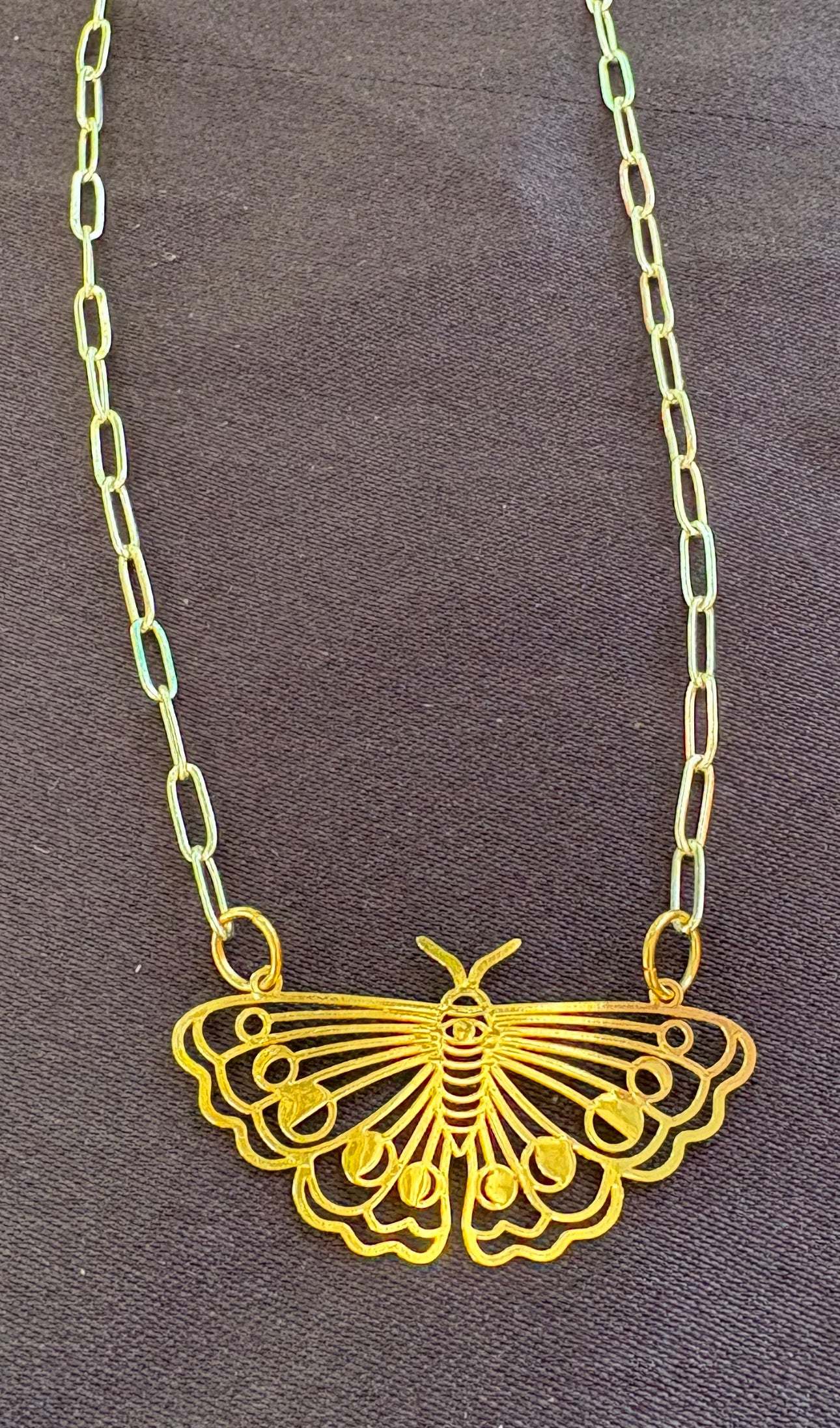 Brass Moth necklace