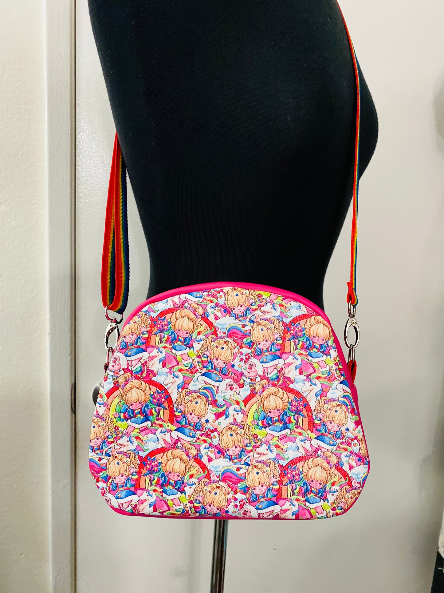 RAINBOW GIRL BOWLER CROSSBODY BAG