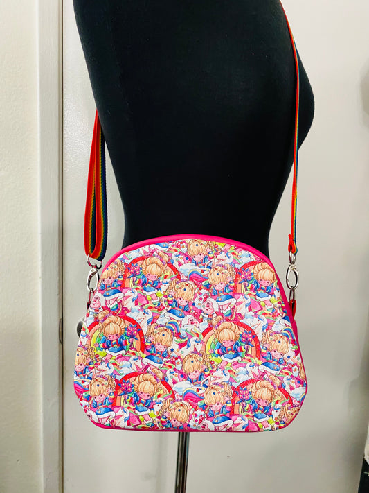 RAINBOW GIRL BOWLER CROSSBODY BAG