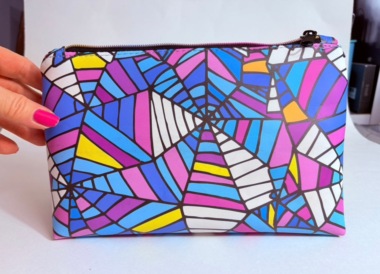 Wednesday spiderweb make up bag