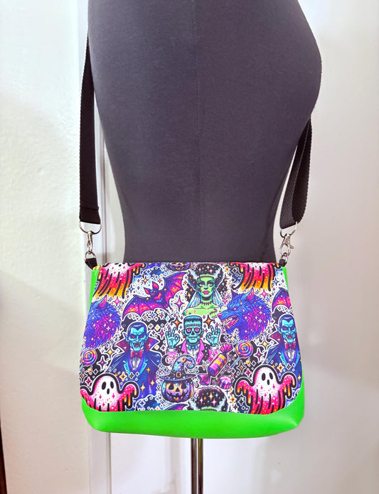 Vintage horror flap crossbody bag