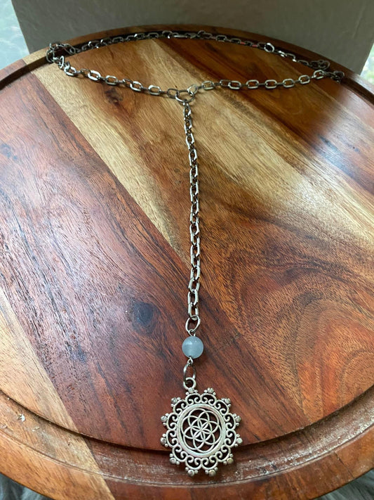 Seed of life lariat style necklace