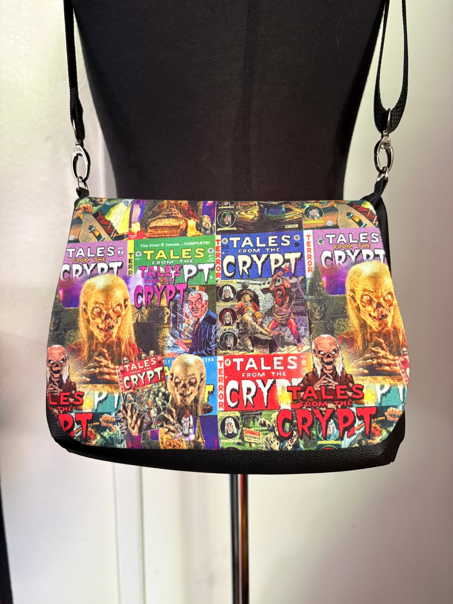 Tales from the crypt flap crossbody bag