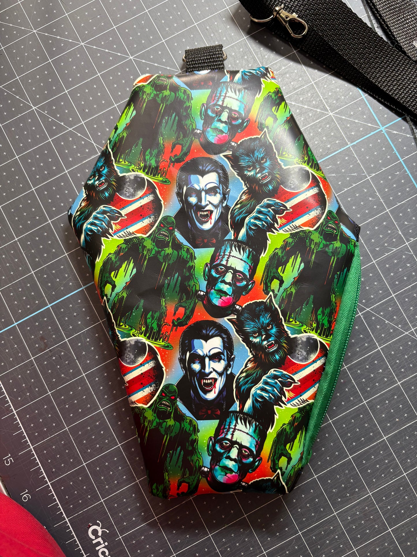 Coffin wristlet pouches