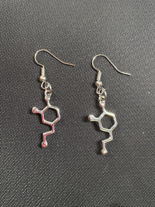 Dopamine molecule earrings