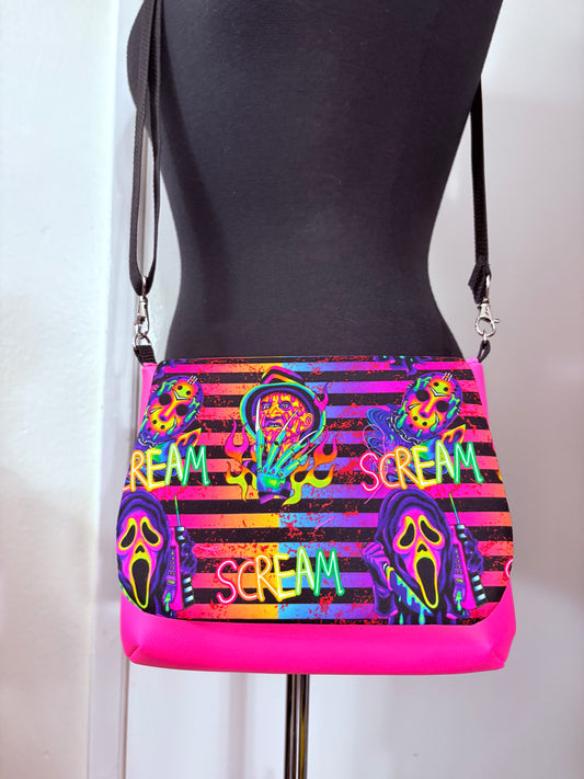 NEON SCREAM KINGS crossbody flap bag