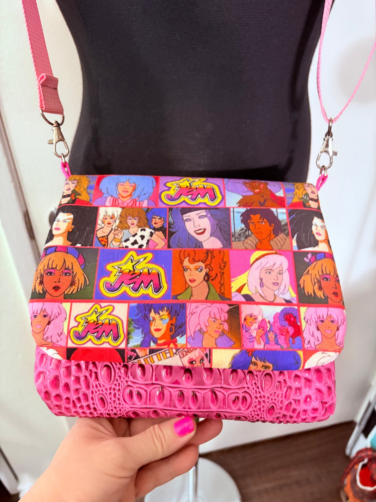 JEM PINK CROC CROSSBODY