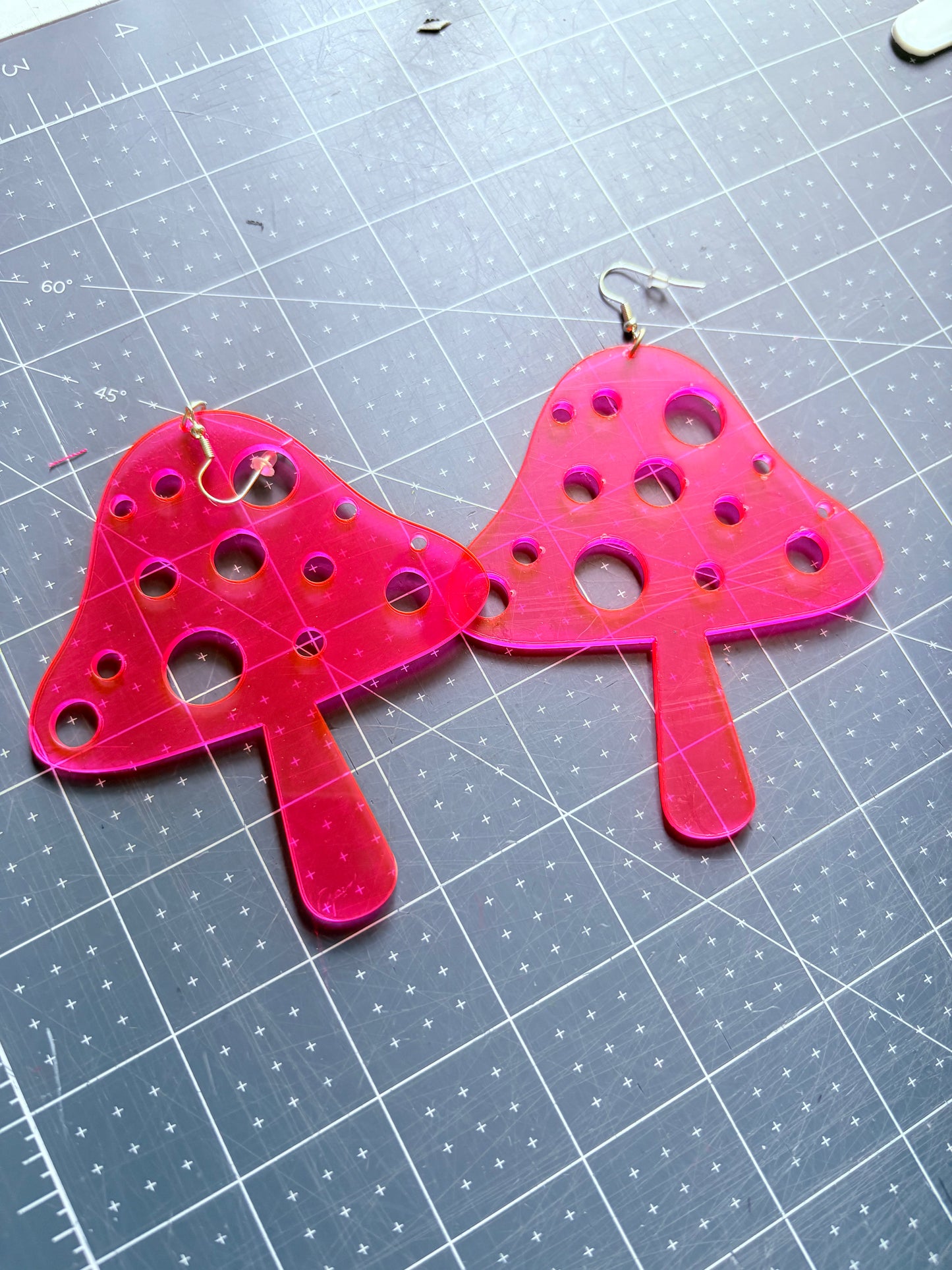 Jumbo neon mushroom earrings