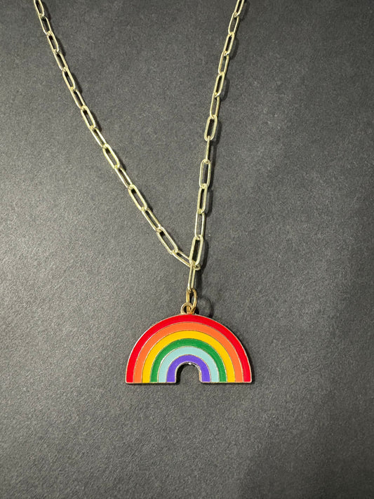 RAINBOW NECKLACE ON 14k chain