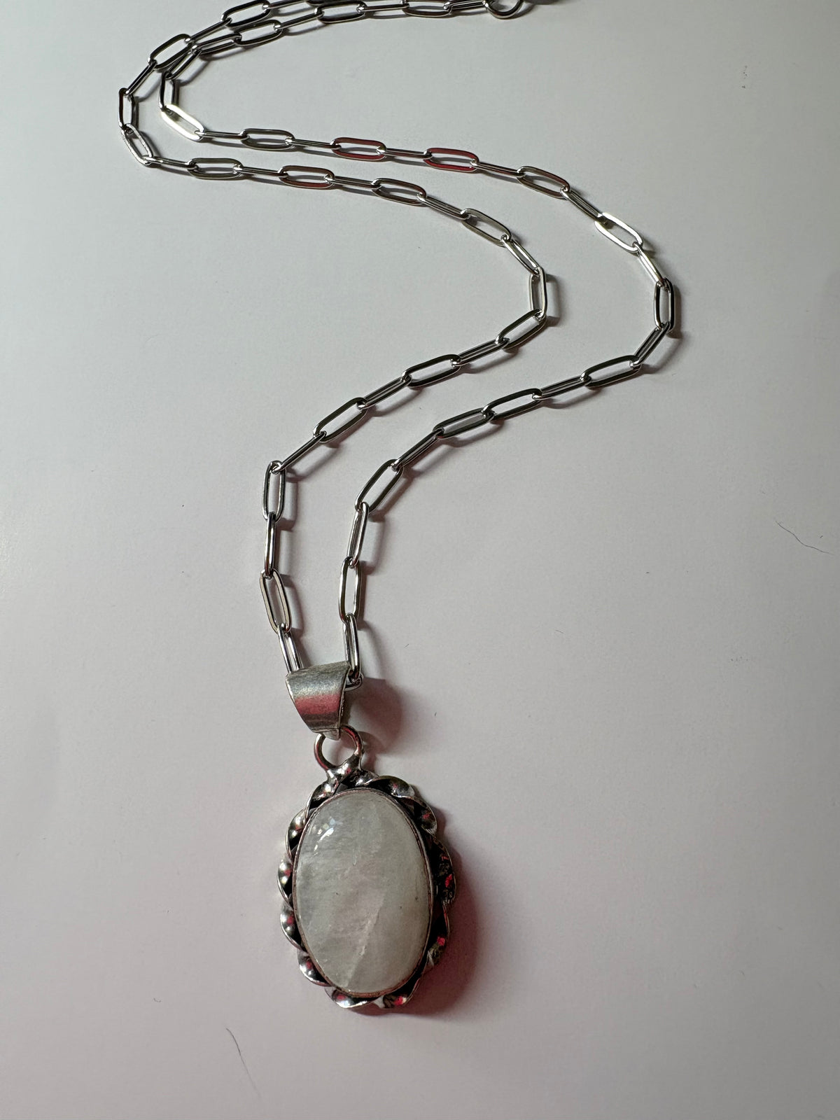 Moonstone dome necklace