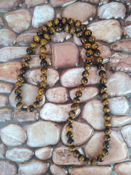 TIGER EYE HANDMADE BEADED NECKLACE